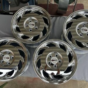  Set of 4 Chrome Chevrolet Corvette C4 17" Factory OEM Wheels Sawblade Rims Wheel caps included. 